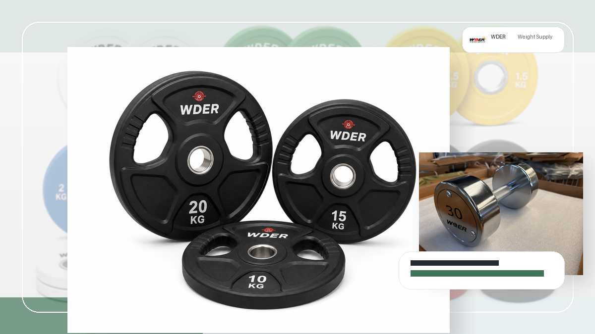 Dealer Exclusive Gym Weight Line Launch packing and RFQ visual for DACH-Region