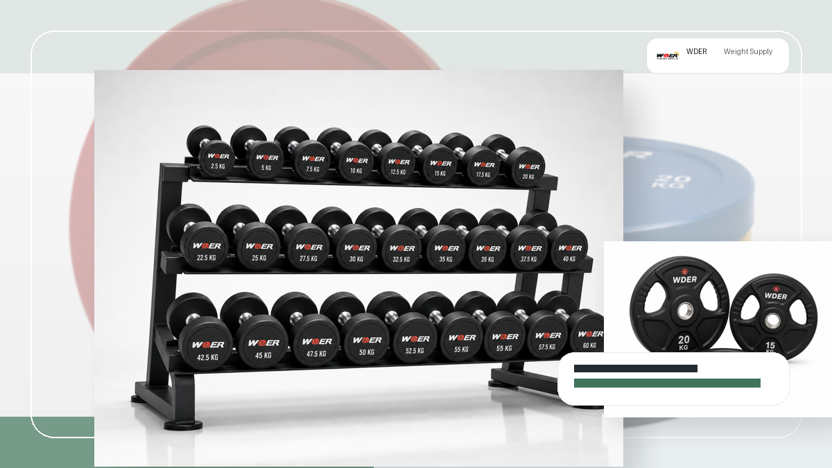 commercial gym weight budget split packing and RFQ visual for India and South Asia