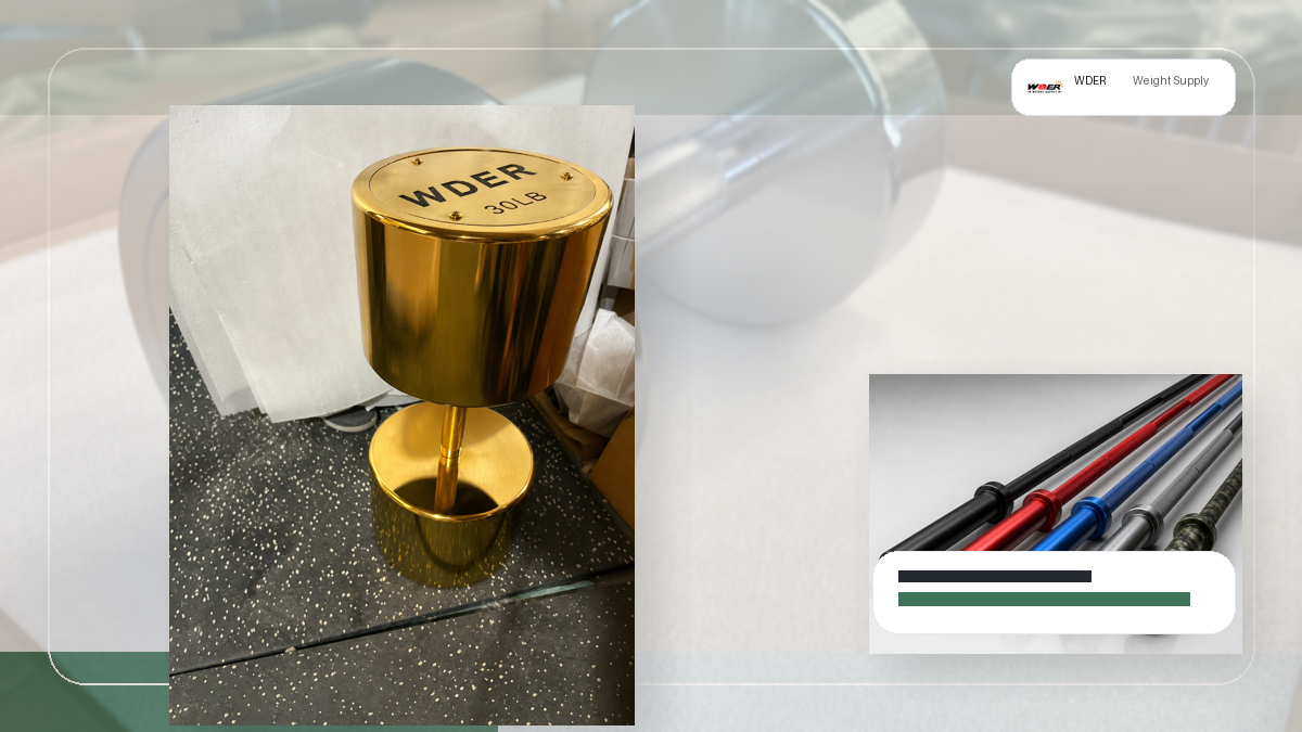 custom logo methods gym weights packing and RFQ visual for DACH-Region