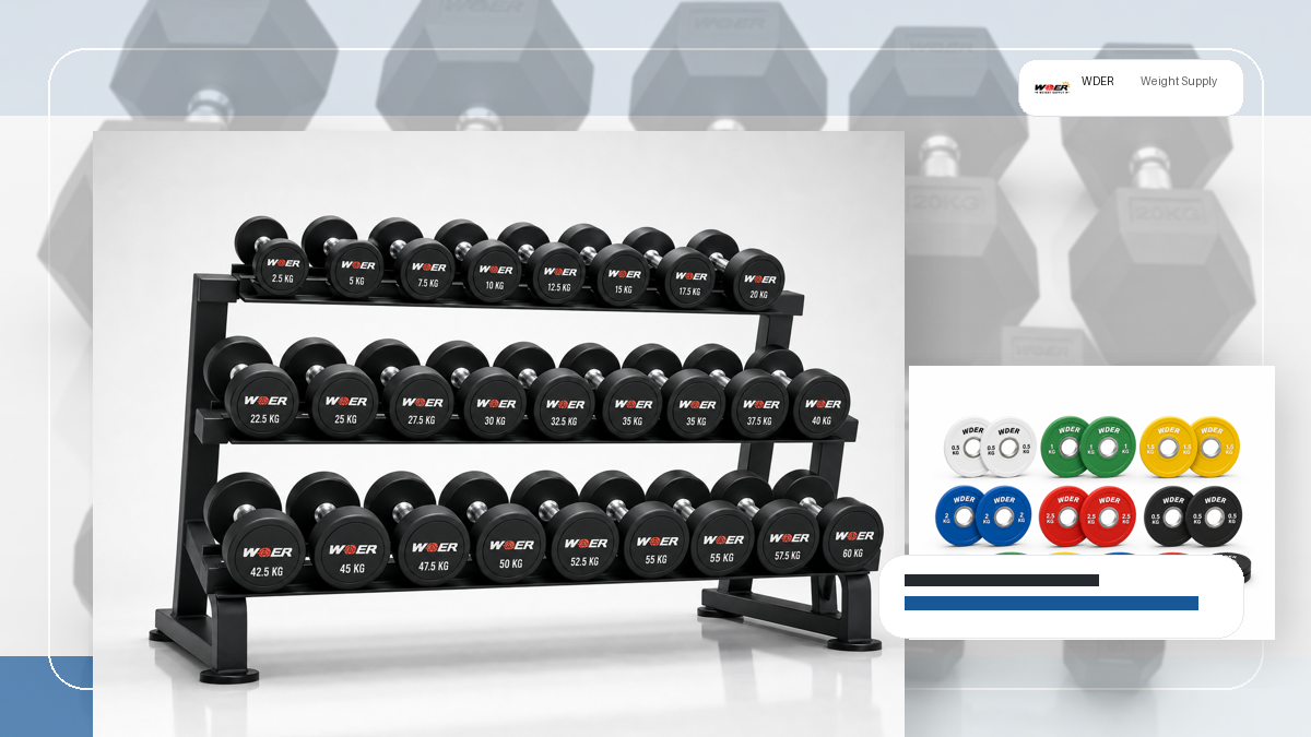 urethane vs rubber round dumbbells B2B QC and warehouse receiving visual for Nederland en Benelux