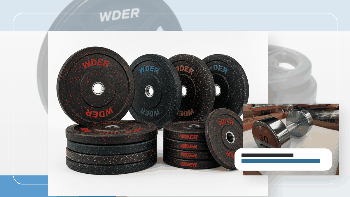 gemischte SKU Kartons Gym Weights packing and RFQ visual for DACH-Region