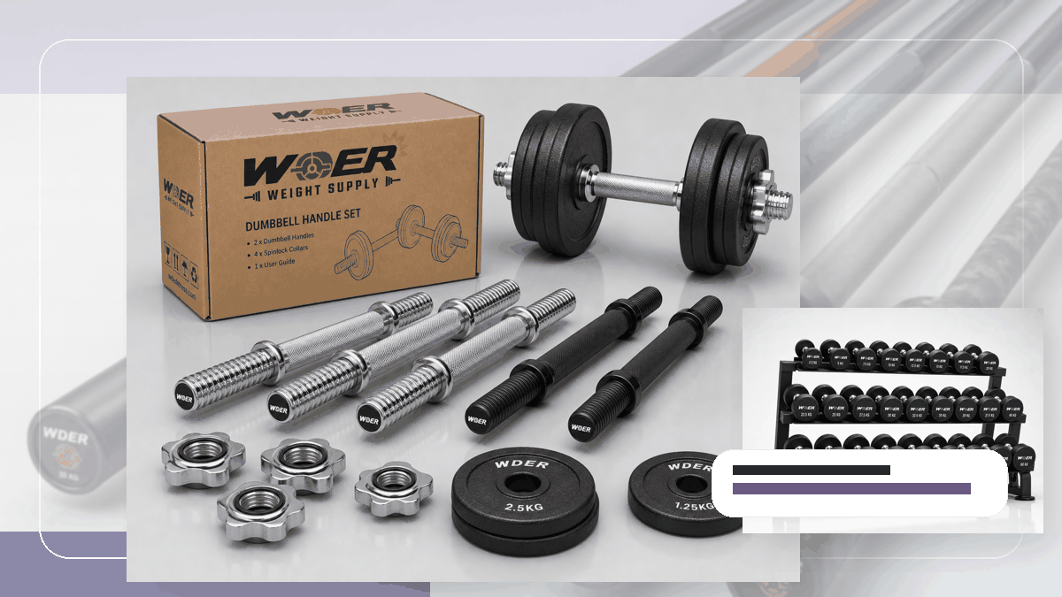 inbound photo evidence gym weights packing and RFQ visual for India and South Asia