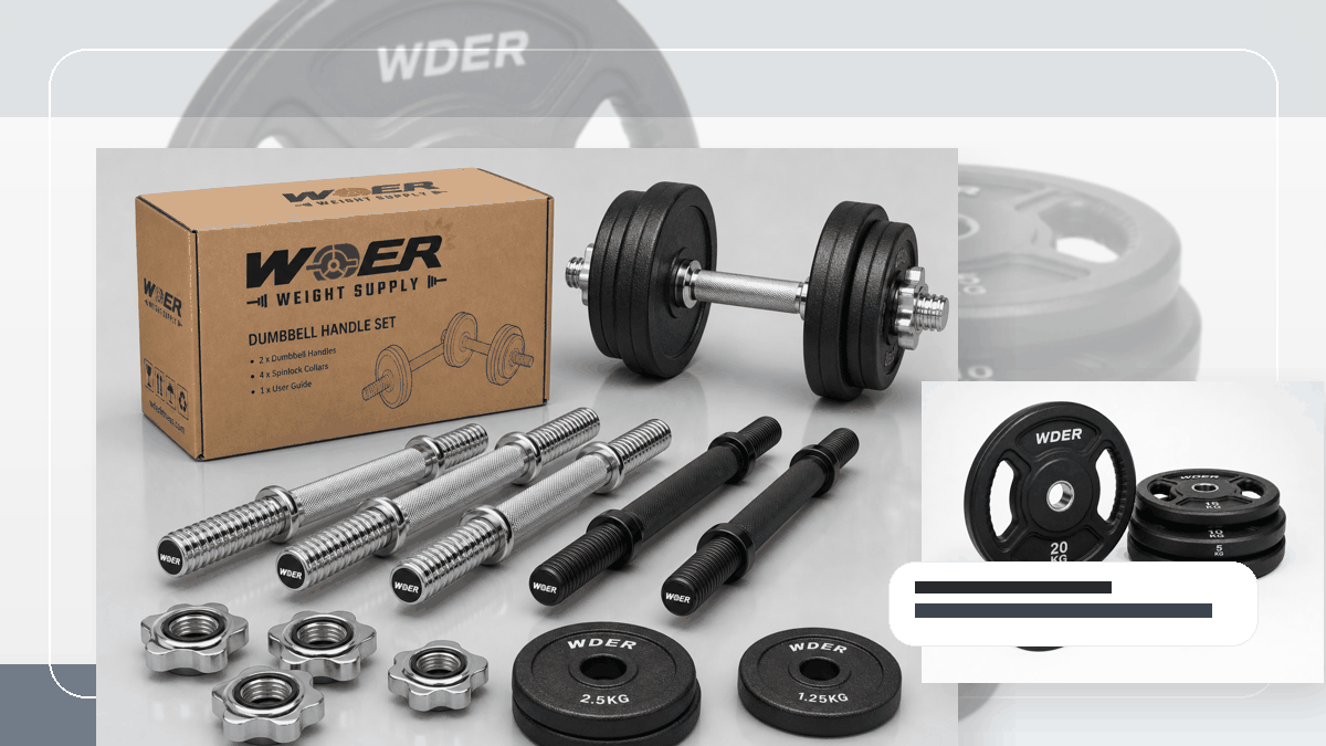 MOQ finish mix private label gym weights QC and warehouse receiving visual for India and South Asia