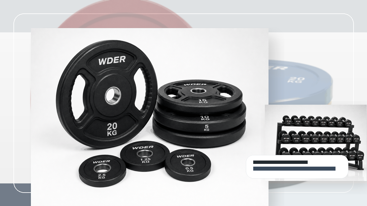Min Max Filiale Gym Weights packing and RFQ visual for DACH-Region