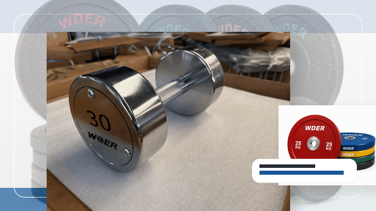 Reservebestand Gym Eroeffnung Gewichte packing and RFQ visual for DACH-Region