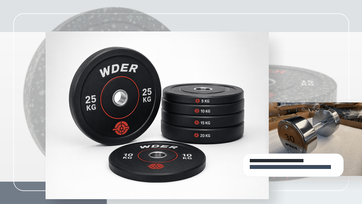 barcode scan gym weights cartons packing and RFQ visual for India and South Asia