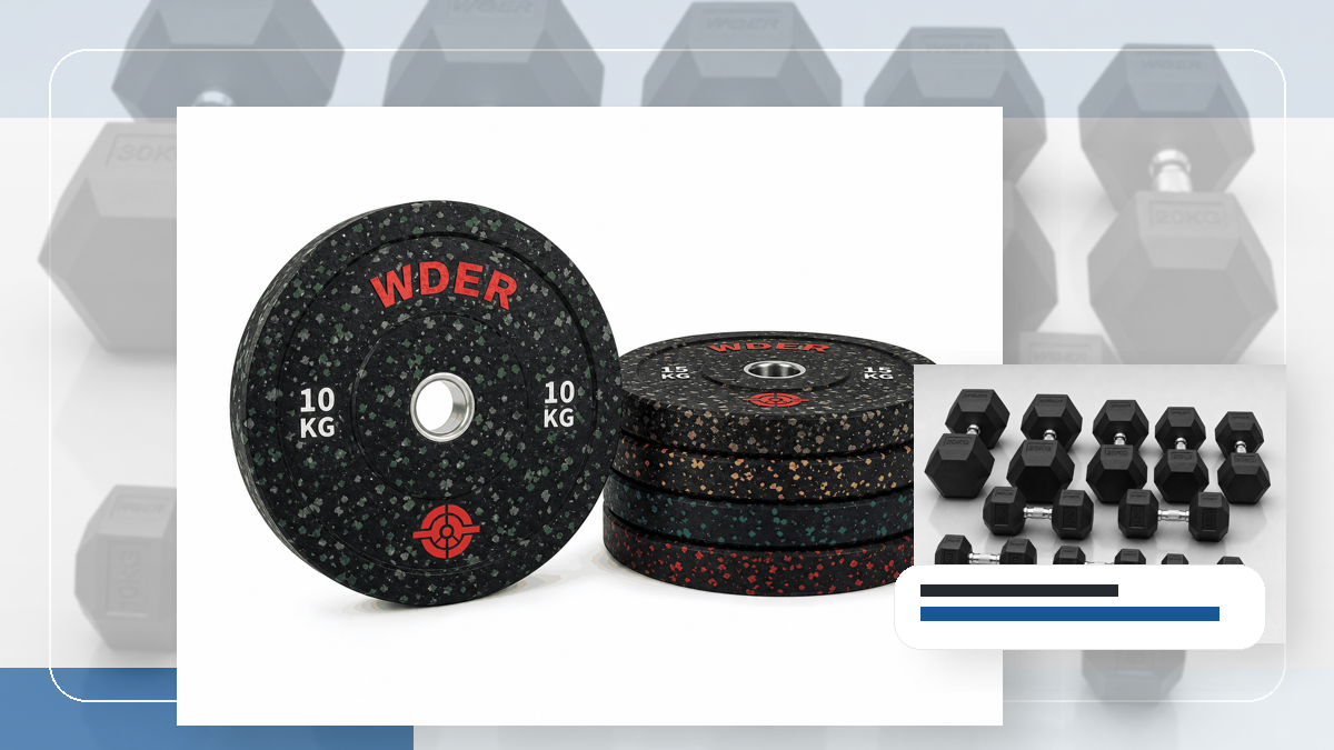 barcode scan gym weights packing and RFQ visual for Россия и рынки СНГ