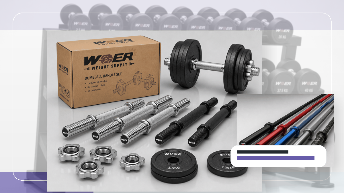 pre installation staging plan gym weights packing and RFQ visual for 한국 및 동아시아 B2B 시장