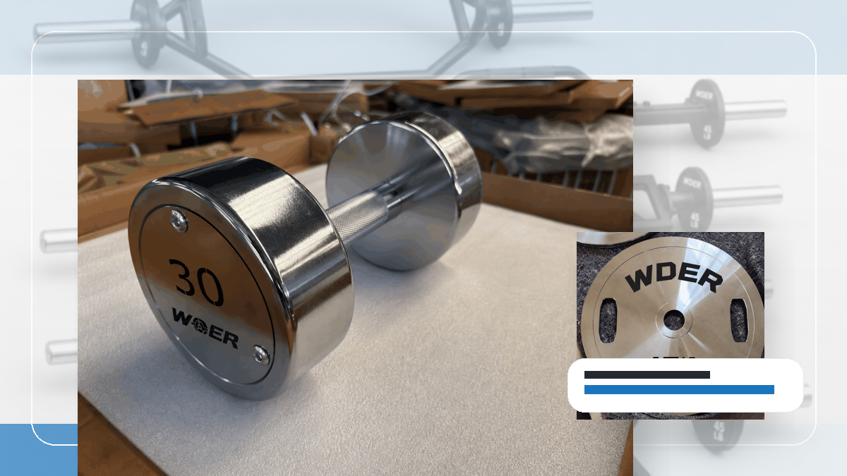 prioriteit vestiging gymgewichten QC and warehouse receiving visual for Nederland en Benelux