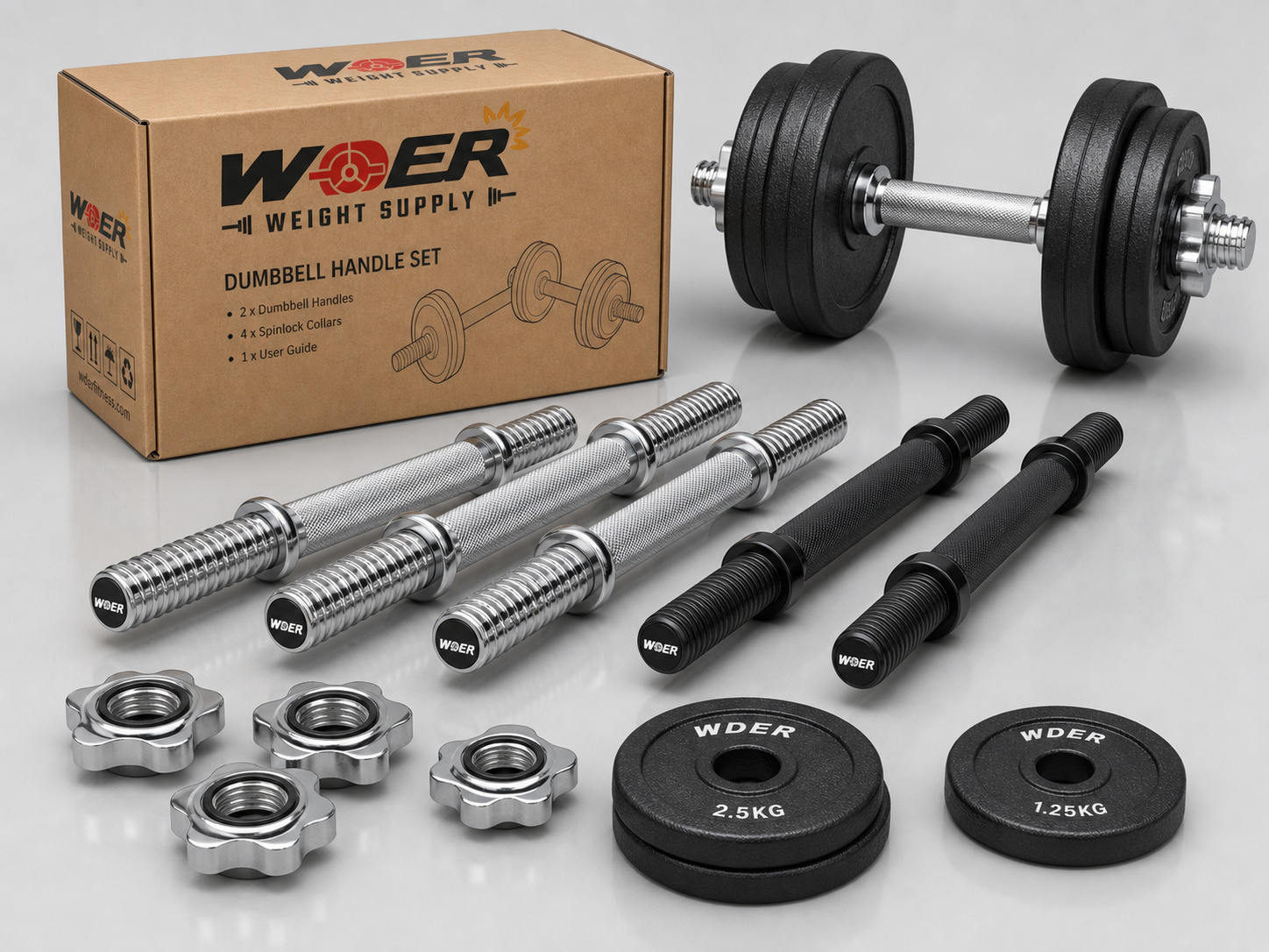 WDER Loadable Dumbbell Handles